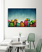 Obraz Farebné maľované domčeky zs1307